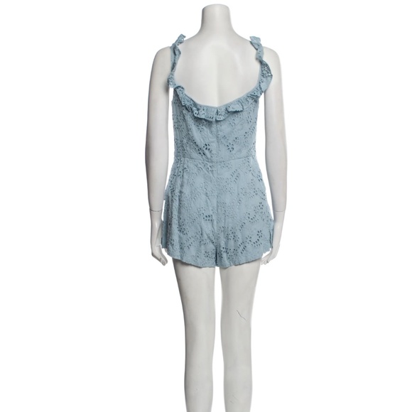 TULAROSA Blue Lace Pattern Square Neckline romper size M - Picture 3 of 3